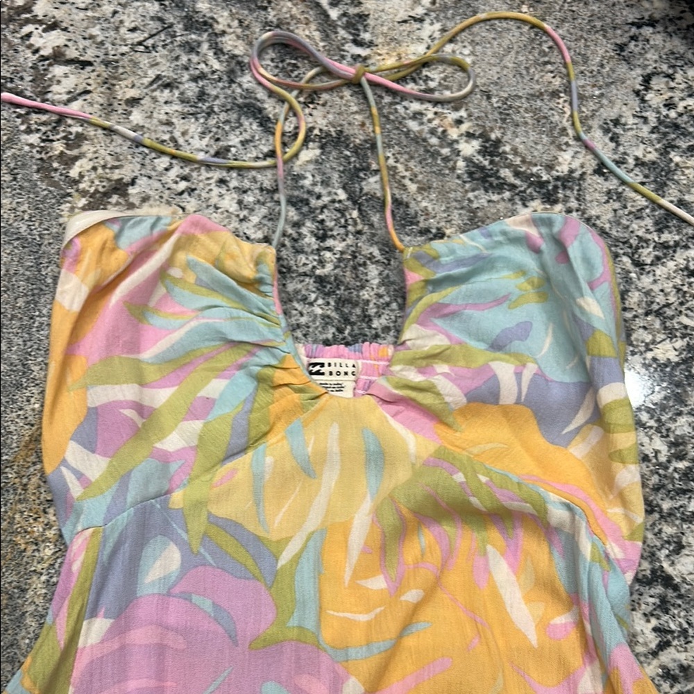 Tropical Billabong Maxi Dress with Halter Neck - Picture 3 of 7